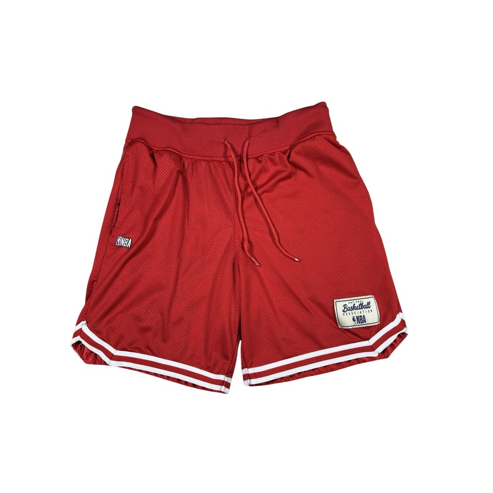 NBA Brand Men's Medium National Basketball Association Red Lined Mesh Shorts Y2K